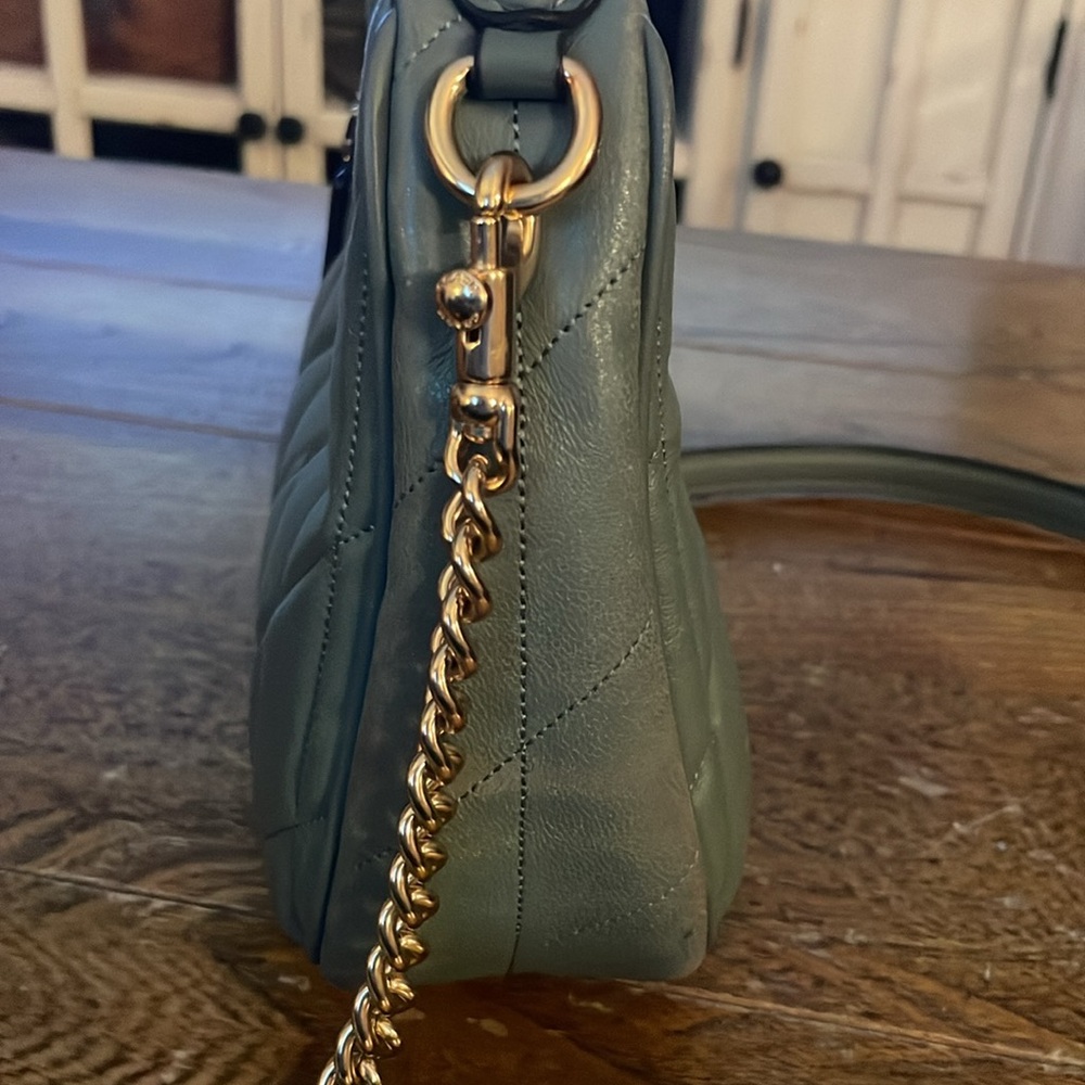 Coach Carmen Mini Crossbody Bag leather with Gold accents Sage Green CY710 - Picture 3 of 11